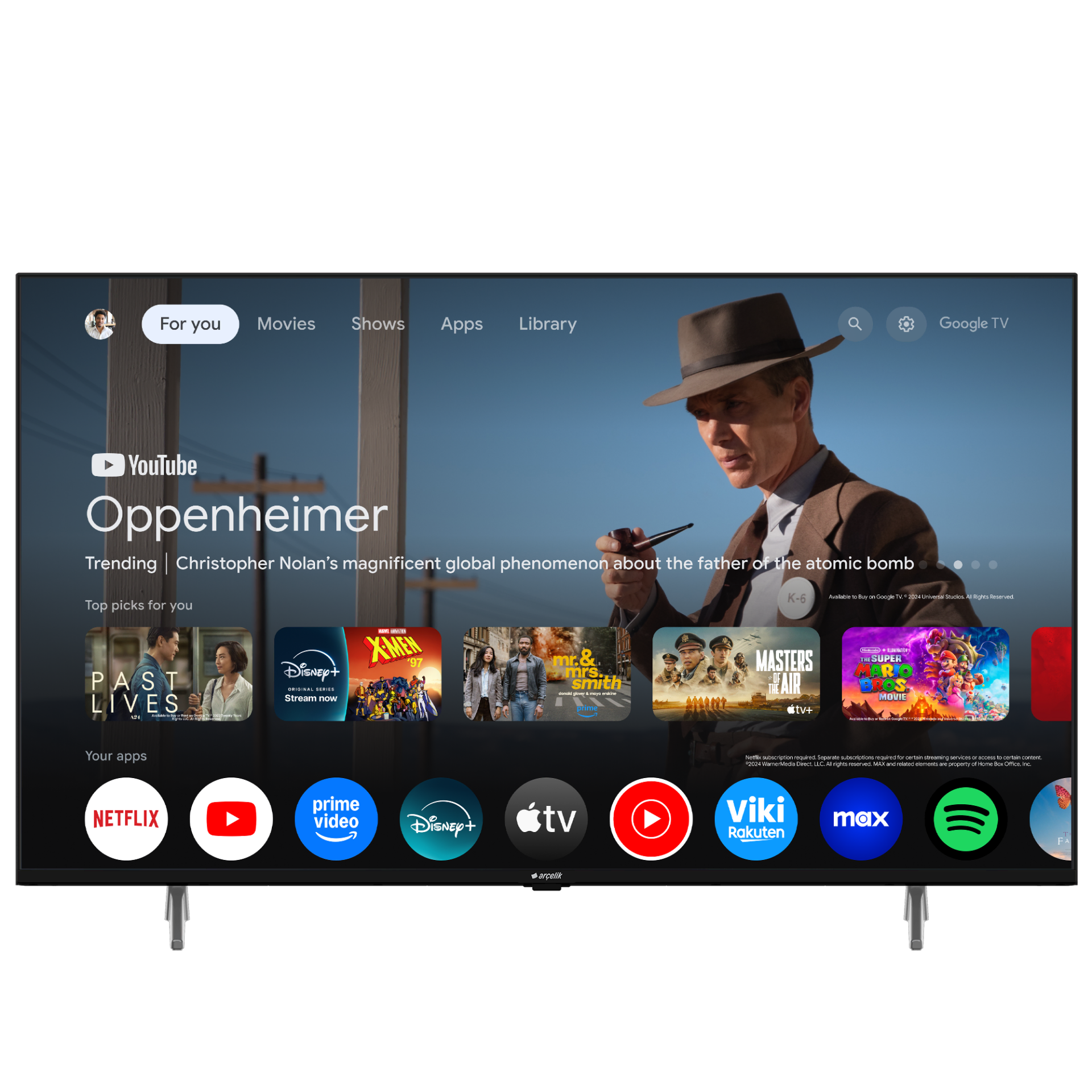 Arçelik 7 serisi A43 E 795 B 4K Ultra HD 43'' 109 Ekran Uydu Alıcılı Google Smart LED TV