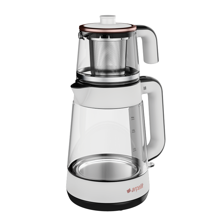 Arçelik CM 6964 Resital Beyaz 1900 W Cam Demlikli Çay Makinesi
